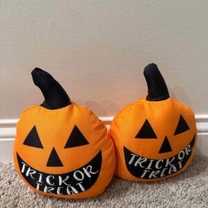 Set of Two Halloween Jack-o-Lantern Door Weights
